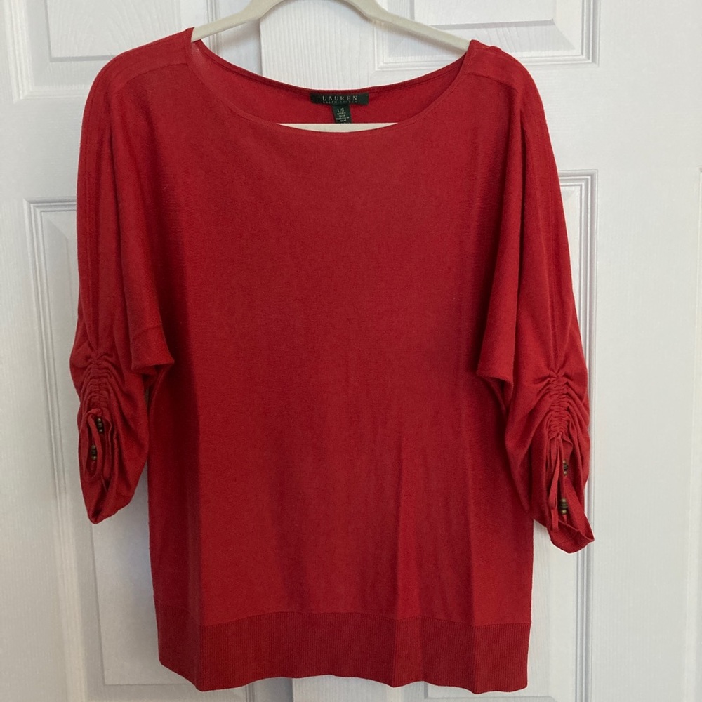 Ralph Lauren gather sleeve sweater